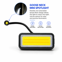 Wiederaufladbare Magnetische Inspektionsleuchte mit Flexiblem Schwanenhals LED COB Flutlicht Haken und Powerbank für Reparaturen
