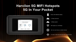 Routeur portable Harvilon MF511 5G MiFi <span class=keywords><strong>WiFi</strong></span> 6 avec pare-feu extérieur et point d'accès pour carte SIM, compatible UE/US, 16 utilisateurs, 1800 Mbps - Product Image 3