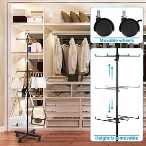 4 Tier <strong>Display</strong> Rack Movable Jewelry <strong>Keychain</strong> <strong>Display</strong> <strong>Stands</strong> for Vendor Events Floor Rack for Store <strong>Display</strong> - Product Image 1
