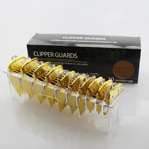Gold 10Pcs Clipper Guards Past Tondeuse Kapper Vervanging Limiet Kam Hair Styling Cutting Guide Kammen