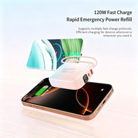Nouvelle mini batterie externe électronique 10000 mAh, mince et portable, avec câble USB-C, Powerbanks 10000 mAh