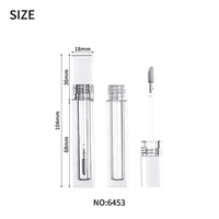 Tube de brillant à lèvres en plastique de 4ml personnalisable emballage cosmétique carré entièrement transparent avec bouchon à vis logo personnalisé