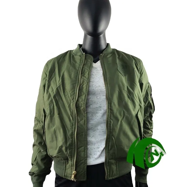KANGO Customized MA 1 Flight jacket Olive Green Nylon Top quality mens bomber jacket