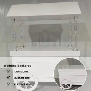 Leda รถเข็นแสดงขนมหวานทำจากอะคริลิคสีขาวแบบถอดออกได้ของตกแต่งงานปาร์ตี้วันเกิดในบ้านรถเข็นใส่ลูกกวาดแบบถอดออกได้ - Product Image 2