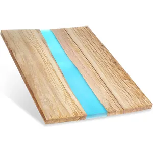 Kaas & Charcuterie Board Hout Snijplank Hars Blauw Golfpatroon Voor Keuken Maaltijd Prep