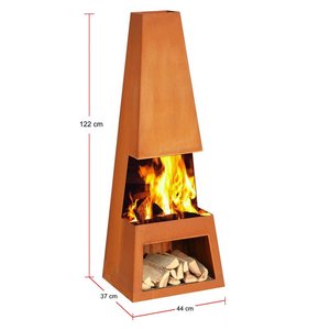 เตาผิงกลางแจ้งทรงกลมเหล็กคอร์เทนสูง 160 ซม. - Product Image 1