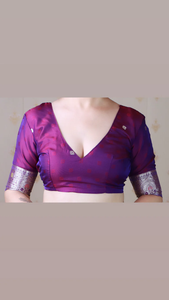 Saree Banarasi en soie douce violette majestueuse avec un tissage Jaal Meenakari Zari exquis parfait pour les mariages Occasions festives - Product Image 6