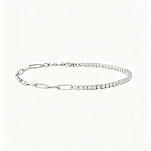 Bracelet tennis en diamant cultivé en laboratoire certifié IGI, or blanc 14K 18K, coupe ronde, bijoux fins de luxe, unisexe - Product Image 2