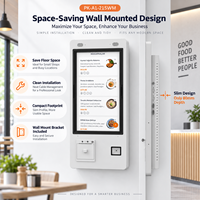 Kiosque de point de vente en libre-service mural de 21,5 pouces, écran tactile Android 11 avec imprimante 80 mm, scanner QR pour la restauration et la vente au détail