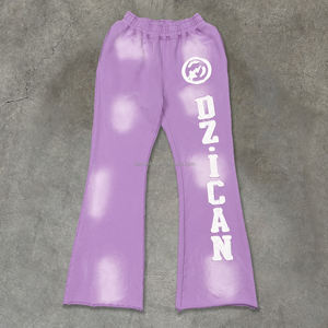 Streetwear personnalisé pantalon large avec logo brodé pantalon de survêtement évasé lourd délavé à l'acide pantalon baggy surdimensionné de créateur pour hommes - Product Image 1