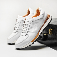 Chaussures de sport élégantes pour hommes, légères, en cuir véritable, baskets à lacets, style décontracté pour la marche