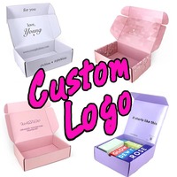 Emballage de maquillage cosmétique en tissu rose pour soins de la peau Boîte postale d'expédition ondulée en carton LOGO personnalisé