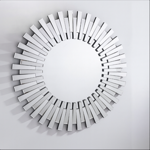 Specchio da Parete Decorativo in Vetro Stile Art Déco con Cornice Radiale Stratificata <span class=keywords><strong>per</strong></span> Soggiorno e Camera da Letto Moderni - Product Image 3