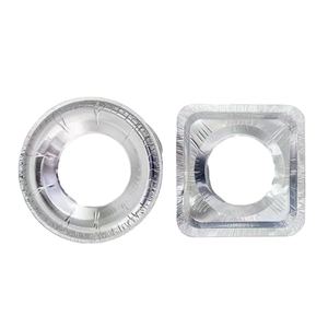 Verstärkte Aluminiumfolie Gasherd-Ölschutzmatte Silberfarben Lebensmittelecht Recycelbare Herdplatten-Reinigungsmatte Fabrik-Großhandel - Product Image 1