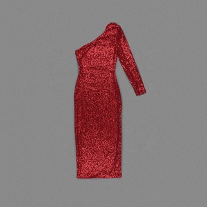 OUDINA Exquisites Elegantes Damen-Abendkleid mit Einem Schulterriemen, Blumenmuster und Pailletten, Langärmelig - Product Image 5