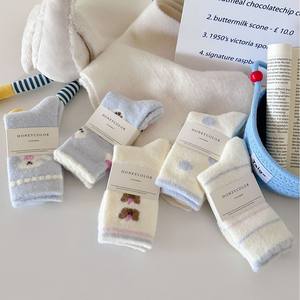 Chaussettes en peluche rose douillettes, extra chaudes, mi-mollet, en polaire australienne, chaussettes thermiques pour femmes, pour dormir à la maison, motif mignon de <span class=keywords><strong>chien</strong></span> - Product Image 6