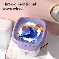 Lave-linge électrique portable mini entièrement automatique avec boîtier en plastique, laveuse/sécheuse tout-en-un, capacité de 5,6 à 7,0 kg