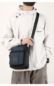 <b>Canvas</b> Wholesale High-class Commuting <b>Large</b>-capacity Waterproof Messenger <b>Bag</b> Sports Chest <b>Bag</b> with Logo Decoration - Product Image 5