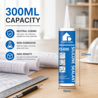 Scellant silicone neutre professionnel FEIDU'S HOME FD-6000 300ml, adhésif haute résistance, forte adhérence, pour construction et étanchéité, bleu
