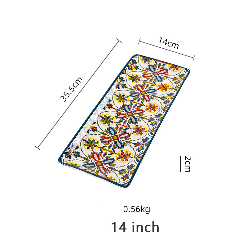 Petite assiette rectangulaire de 14 pouces
