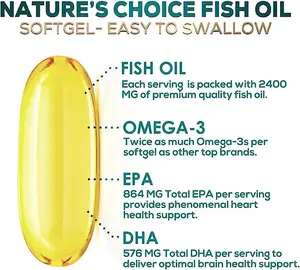 Hot Sale óleo de peixe Omega 3 Fish Oil Softgel cápsula Suplementos Óleo de peixe 1000mg Dha 12 Epa 18 cápsulas moles