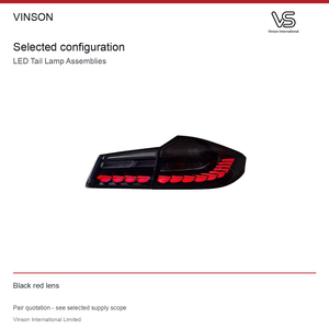 Paires de feux arrière LED pour BMW Série 5 G30 G38, lentille noire et rouge - Product Image 1