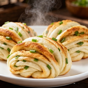 Paquete al por mayor de <span class=keywords><strong>pan</strong></span> <span class=keywords><strong>chino</strong></span> <span class=keywords><strong>congelado</strong></span> Sanquan Scallion Oil Steamed Roll en bolsa de 960g para congeladores de supermercado - Product Image 4