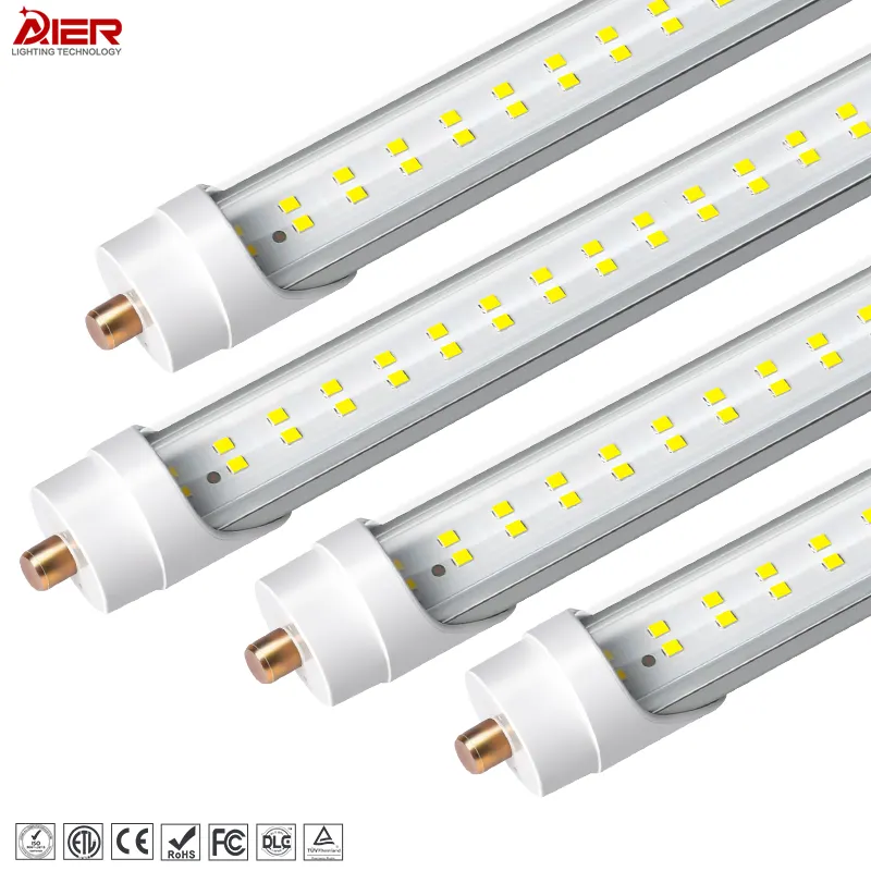 מקורה תאורת Etl Ce Rohs 72w Fa8 סיכה אחת T8 8ft Led צינור חלבי ברור כיסוי מגניב לבן 6000k 110-277v סיטונאי Led נורות