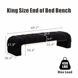 <span class=keywords><strong>Banco</strong></span> de <span class=keywords><strong>cama</strong></span> moderno tapizado sin brazos, sofá chaise longue con capitoné, otomana de chenilla, reposapiés <span class=keywords><strong>para</strong></span> sala de estar y dormitorio - Product Image 2