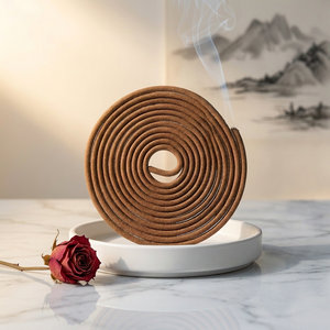 Coil Indonesian Red Rose & Gulab Scented Organic Eco-Friendly Incense Coils for Worship & <b>Home</b> Fragrance - Product Image 1