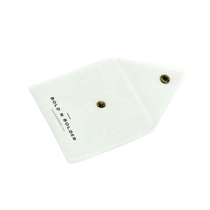 Pochette à bijoux en velours suédé blanc de petite taille avec fermeture à bouton-pression – Prix usine - Product Image 4