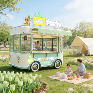 Multifunctional Mobile Food <b>Trailer</b> 4 Wheels Towable Food Truck for Outdoor Business Events - Product Image 1
