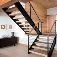 Escaliers en zigzag, design d'escalier en fer forgé
