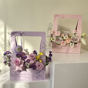 Sac à main en <span class=keywords><strong>plastique</strong></span> pour Noël/Saint-Valentin/Thanksgiving Day Panier en <span class=keywords><strong>papier</strong></span> de fleurs fraîches de poche étanche Panier de rangement transfrontalier - Product Image 2