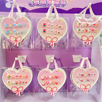 Lot de 12 faux ongles détachables en ABS 3D pour enfants, motifs dessin animé, pré-conçus, à presser pour filles