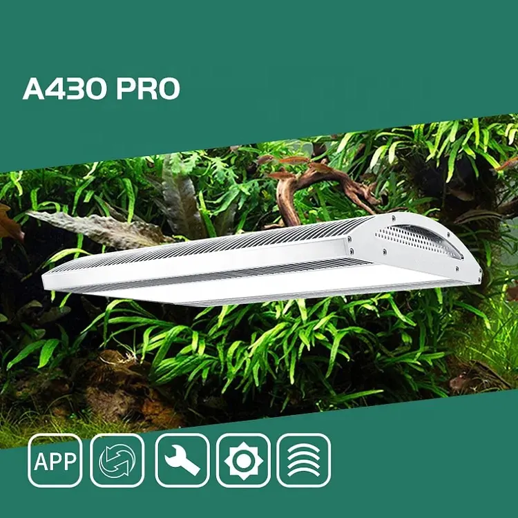 Barra de luz LED A430 PRO para acuario, luz de aluminio de alta potencia, Rgb, tipo suspendido, Control por aplicación, luz fluorescente para cultivo bajo el agua, 120W