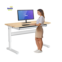 Cadre de bureau réglable en hauteur ergonomique et durable, design moderne, avec levage manuel, style bois massif