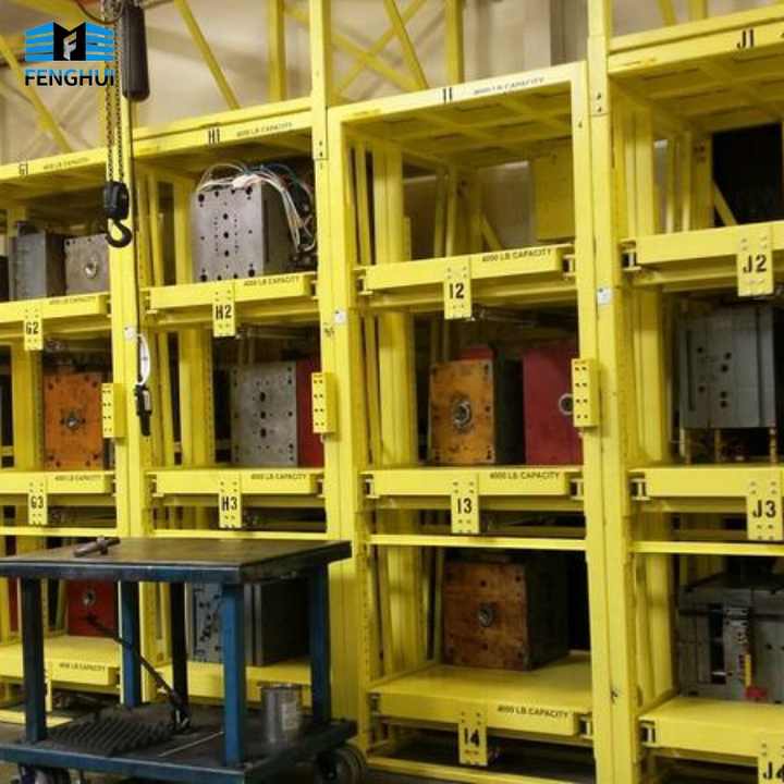 Mold Storage Motor Engine Roll Out Rack with Hoist System