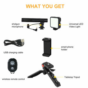 HOSHI-trípode ZW49 para cámara de teléfono, luz LED de vídeo, micrófono, palo de selfi, Kit de soporte para cámara, Vlogging para <span class=keywords><strong>Tick</strong></span> <span class=keywords><strong>Tock</strong></span> Studio - Product Image 4