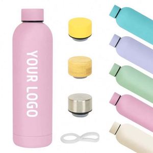 Custom Logo 350ml 500ml Drink Bottle Stainless Steel Double Wall Vaccum Flask Leak-proof Rubber Sports Water Bottle for Outdoor - Product Image 2