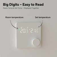 Termostato Inteligente WIFI para Calefacción por Suelo Radiante, Control por Voz con la Aplicación Tuya, Termostato Programable de 7 Días con Perilla Giratoria