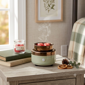 Chauffe-cire en verre et céramique 3-en-1, <span class=keywords><strong>brûleur</strong></span> d'huile à intensité variable pour usage intérieur, compatible avec les grandes bougies parfumées <span class=keywords><strong>Yankee</strong></span> - Product Image 4