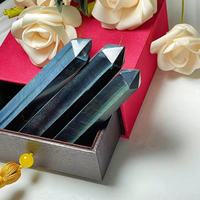 Vente en gros de tours de cristal œil de tigre bleu pointu de haute qualité, naturelles, pour la décoration et les cadeaux