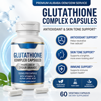 Capsules de Glutathion Complexe 500mg OEM Complément Alimentaire Antioxydant Éclaircissant pour la Peau 60 Capsules Végétales Marque Privée
