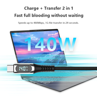 Cable de Carga Rápida PD de 140W con Pantalla LED Tipo C para Teléfono Móvil, 1m/2m, 5A, para Computadora e Impresora
