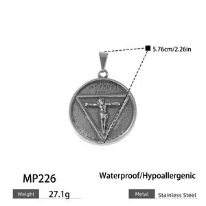 Fashion High Quality Stainless Steel Pendant Double Sided <strong>Goat</strong> <strong>Head</strong> Inverted <strong>Pentagram</strong> Pendant for Men - Product Image 3