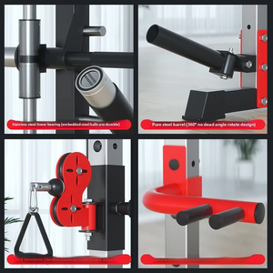 Attrezzatura Fitness Multifunzionale Smith Machine per Palestra Domestica, <span class=keywords><strong>Combo</strong></span> Crossover con Cavi e Rack per Squat in Acciaio Resistente - Product Image 4