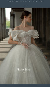 Robe de marié<span class=keywords><strong>e</strong></span> femme nouvelle marié<span class=keywords><strong>e</strong></span> Style français Simple Super fé<span class=keywords><strong>e</strong></span> une épaule princesse vent principal robe de marié<span class=keywords><strong>e</strong></span> grande queue - Product Image 6