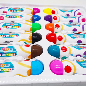 Ensemble de luxe à faible MOQ, ensemble cadeau, marqueurs à points d'encre lavables non toxiques, marqueurs graffiti pour enfants, outils de dessin Montessori, OEM, lot de 12 - Product Image 3