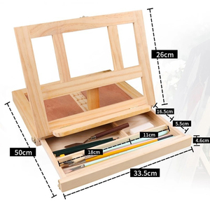 Chevalet de table <span class=keywords><strong>en</strong></span> <span class=keywords><strong>bois</strong></span> Boîte de chevalet d'artiste portable Chevalet de table de bureau réglable avec tiroir de rangement et <span class=keywords><strong>palette</strong></span> - Product Image 6
